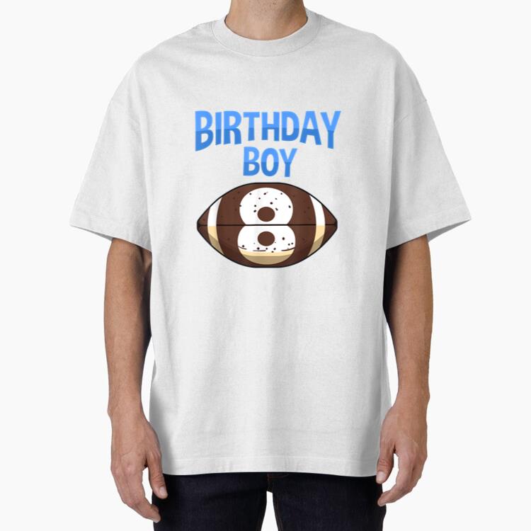 8th Birthday Boy Football T-Shirt