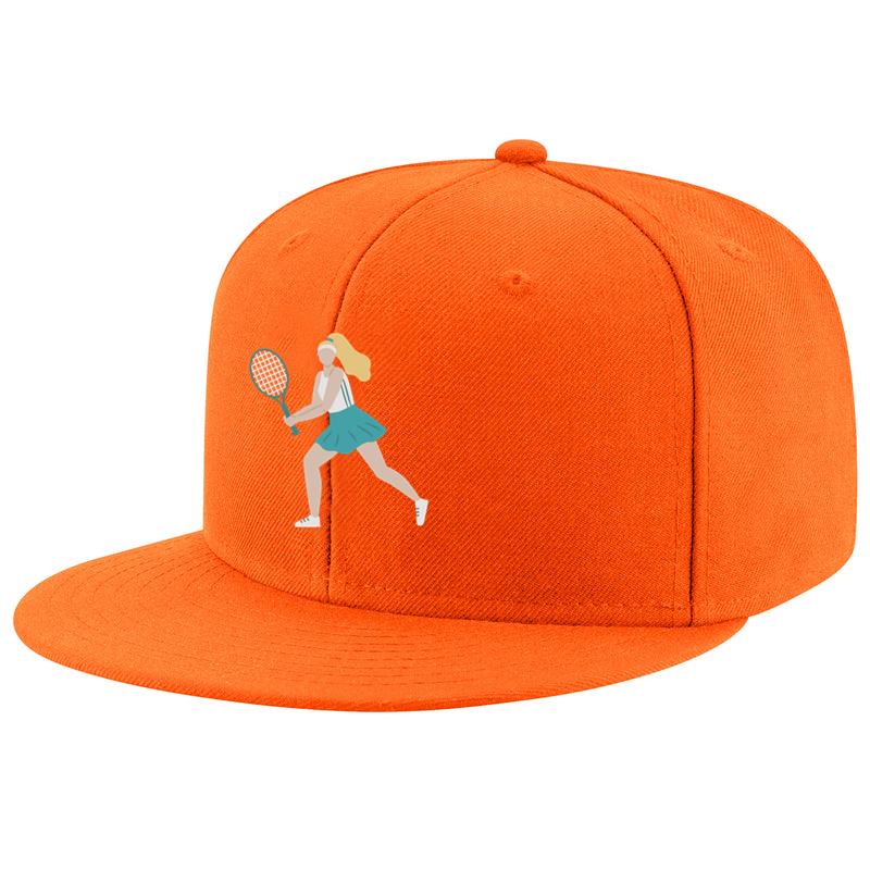 Blonde Woman Is Playing Tennis With A Racquet Cap