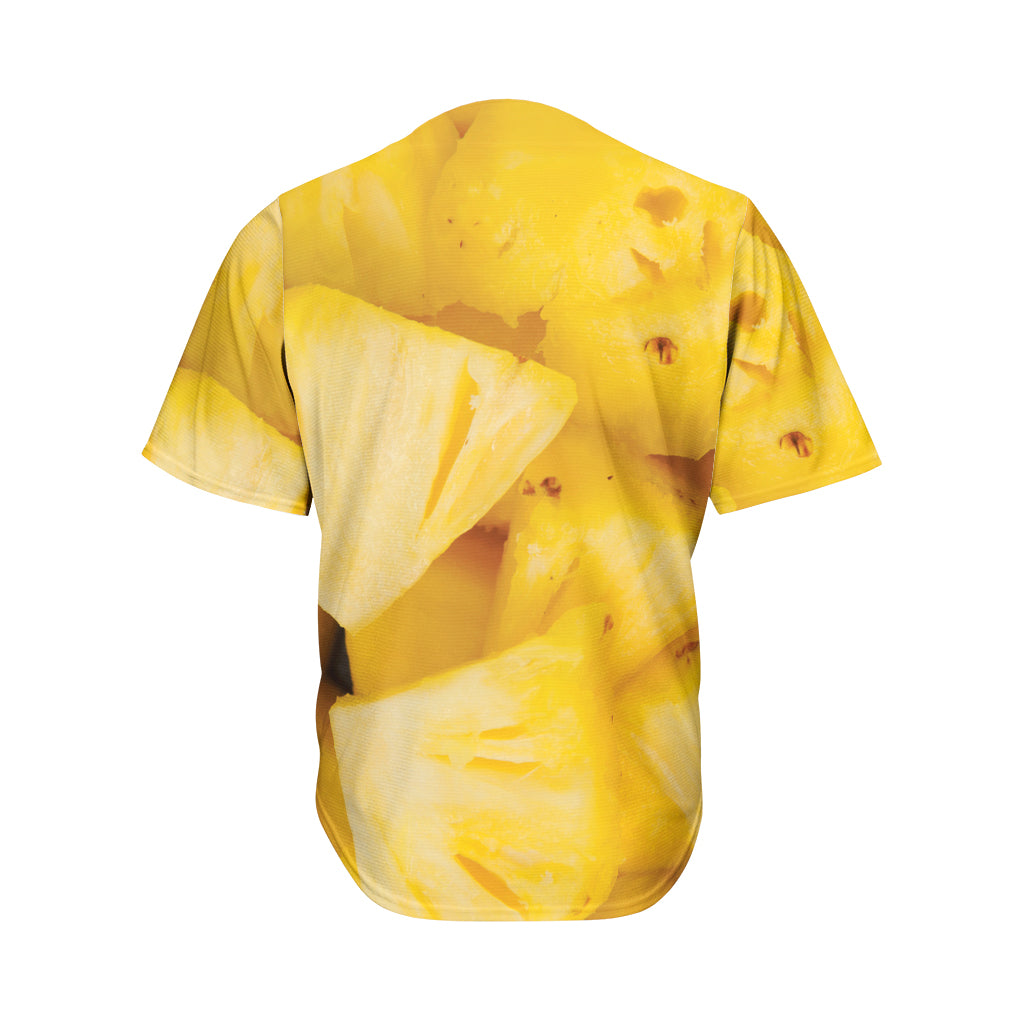 Yellow Pineapple Pieces Print Men's Baseball Jersey