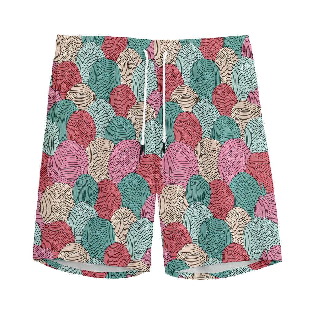 Yarn Balls Pattern Print Men's Athletic Shorts