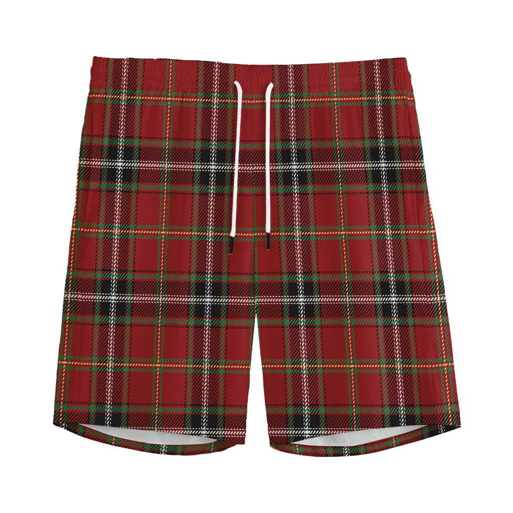 Xmas Scottish Tartan Pattern Print Men's Athletic Shorts